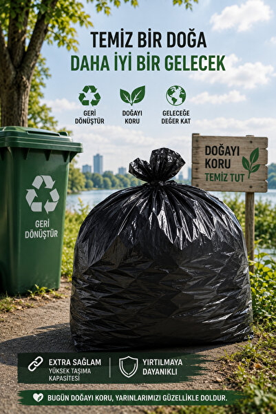 Broken Stone Jumbo Size Industrial Garbage Bag 80 X 110 cm 400 Gr 1 Pack (10 Pieces)