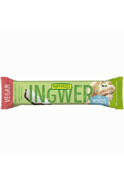 Rapunzel Baton organic vegan cu ghimbir și nucă de cocos, 40g