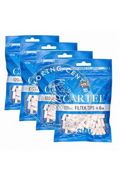 Cartel فلاتر قطن كارتل 6mm قصير ( 5 أكياس ) 6mm Slim Short Filter Tips