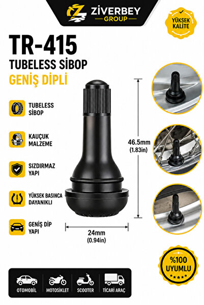 ZİVERBEY TR-415 Tubeless Sibop Geniş Dipli 46,5 mm Kauçuk Lastik Sibobu