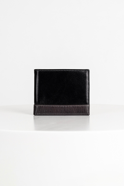 BAYDERİ Reda Men's Leather Wallet Black