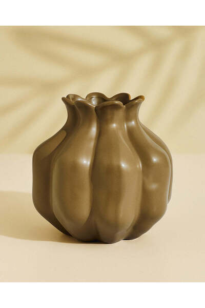 REDTAG Sienna Brown Embossed Ceramic Vase