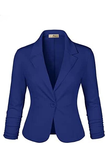 Hybrid & Company Women Double Notch Lapel Sharp Shoulder Pad Office Blazer | ...