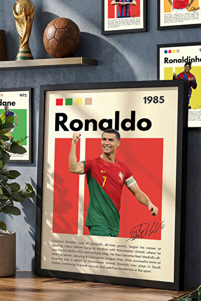 Günışığı Atölyesi Cristiano Ronaldo İmzalı Çerçeveli Tablo - Özel Tasarım Fut...