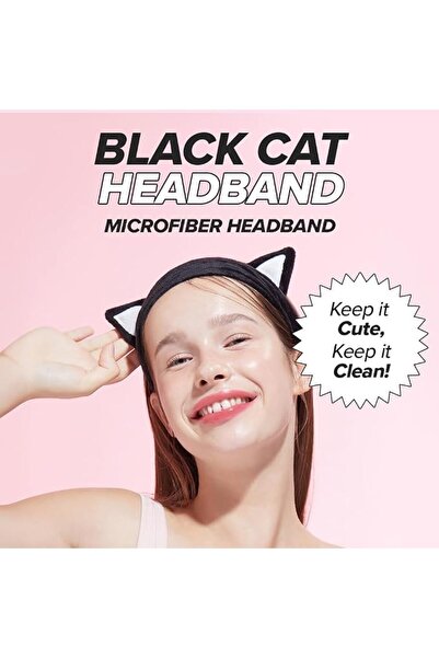 I Dew Care Face Wash Headband - Black Cat | Adorable Design, Perfect for Wash...