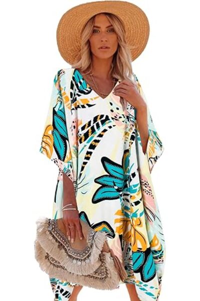 Moss Rose Women's Beach Cover up Swimsuit Kimono Cardigan with Bohemian Flora...