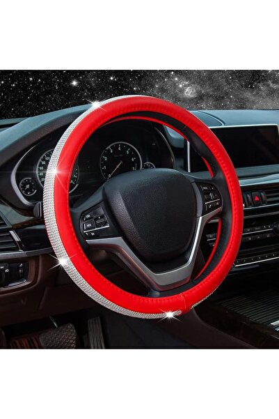 GENERAL New Diamond Leather Steering Wheel Cover with Bling Bling Crystal Rhi...