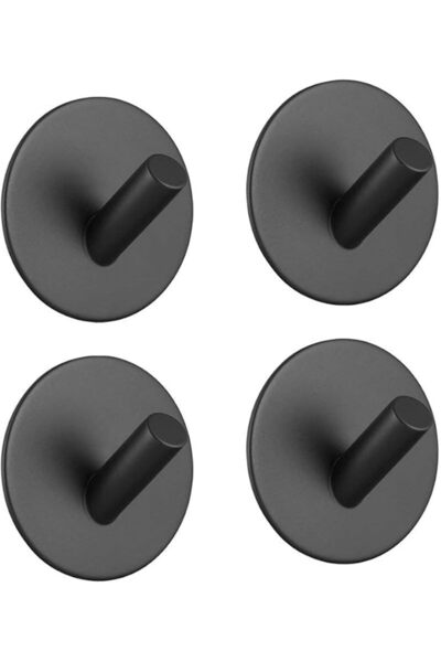 Sprinkles Black Self Adhesive Hooks Wall Mounted Stainless Steel Shower Hooks...