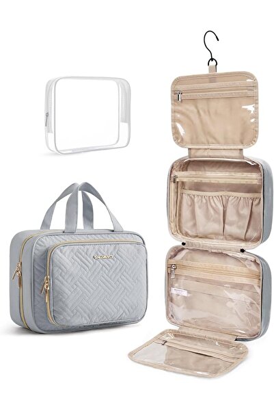 BAGSMART Toiletry Bag Hanging Travel Makeup Organizer with TSA Approved Trans...