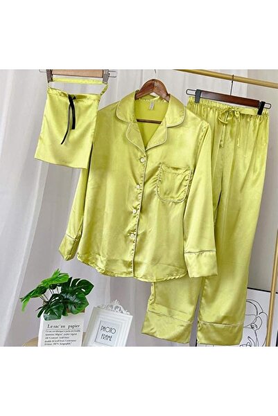 GENERAL Silk Pajama Sets Women Luxury Long Sleeve Pyjamas Sleepwear Oversize ...