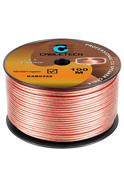 Lechpol Cablu de difuzor transparent din cupru de 2.5 mm², rolă de 100 m