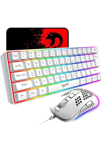KUIYN لوحة مفاتيح ألعاب سلكية RGB بنسبة 60%، لوحة مفاتيح صغيرة محمولة مدمجة ب...