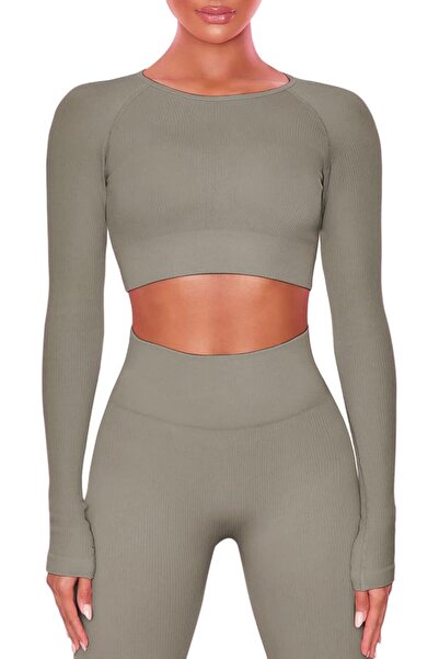 GENERAL Buttergene Women 1 Athleisure | Long Sleeve Crop Top, High Waist Legg...