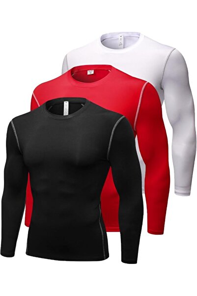 GENERAL Men's Compression Shirts Long Sleeve Athletic Workout Tops Gym Unders...