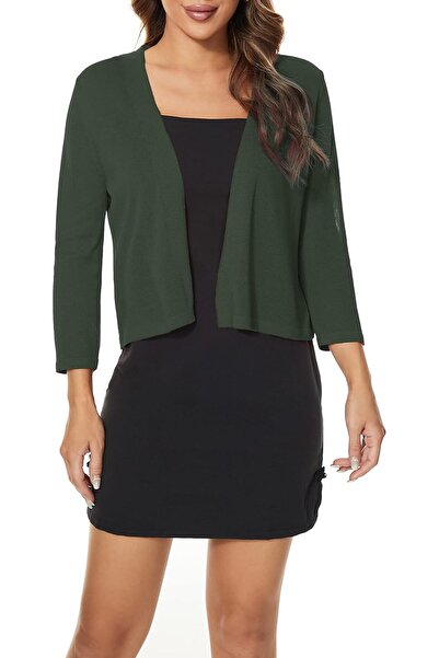 GENERAL Satuun Women's 3/4 Sleeve Shrugs Lightweight Open Front Cropped Cardi...