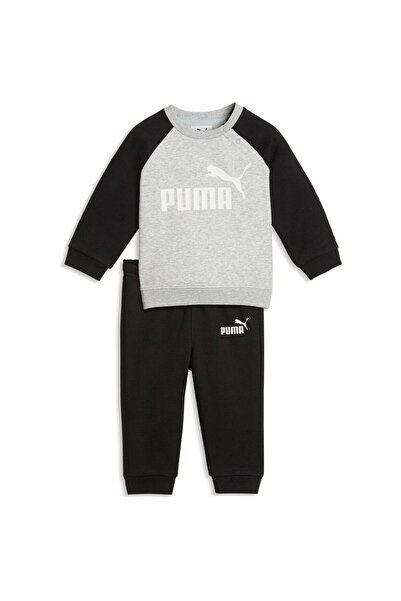 Puma Hood Minicats Ess Σετ με Μπλούζα Ραγκλάν και Σορτς, Μαύρο, Παιδικό