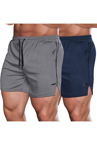 COOFANDY Men's 2 Pack Gym Workout Shorts Mesh Lightweight Bodybuilding Pants ...
