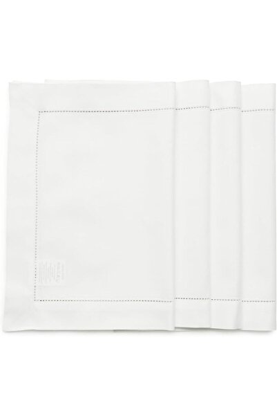 Solino Home Cotton Linen Hemstitch Table Runner – 14 x 36 Inch White Table Ru...
