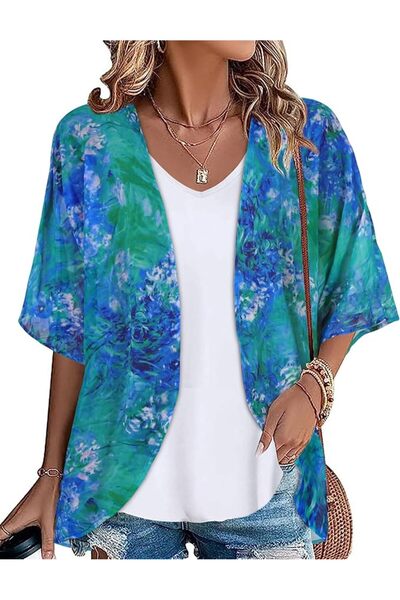 GENERAL Womens Kimono Beach Cover Up Chiffon Cardigan Floral Tops Loose Capes