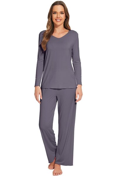 Wiwi Pajamas Sets for Women Soft Long Sleeve Tops and Pants Sleepwear Ladies ...