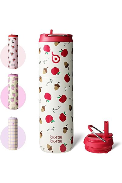 BottleWorld BOTTLE BOTTLE Insulated Water Bottle 24oz with Straw Lid and Hand...