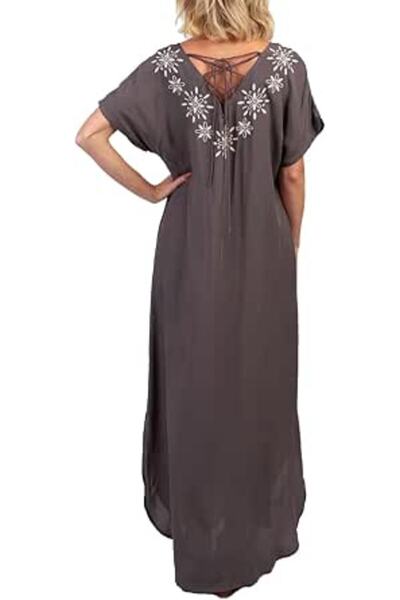 YouKD Wemon's Summer Long Kaftan Maxi Dress Bohemian Swimsuit Beach Cover Up ...
