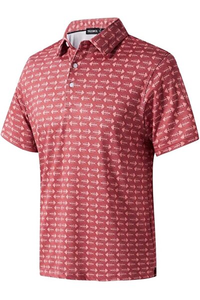 GENERAL Golf Shirts for Men Dry Fit Performance Print Short Sleeve Moisture W...