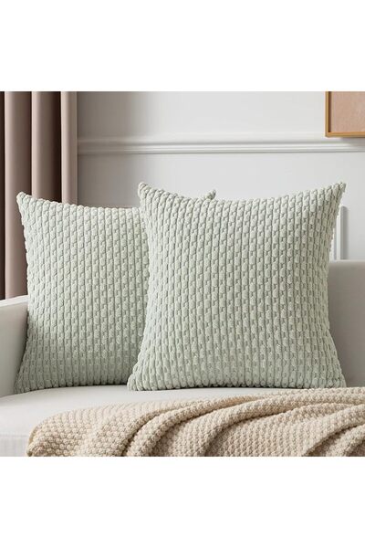 K KEVIN TEXTILE 2 Packs Decorative Throw Pillow Covers 18x18 Inch for Living ...
