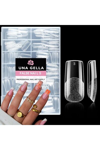 UNA GELLA Almond Nail Tips, 216Pcs Pointed Almond False Nails Full Cover Pres...