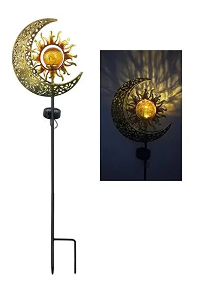 Arabest Waterproof Solar Garden Lights,Metal Sun Moon Stakes,Outdoor Decor fo...