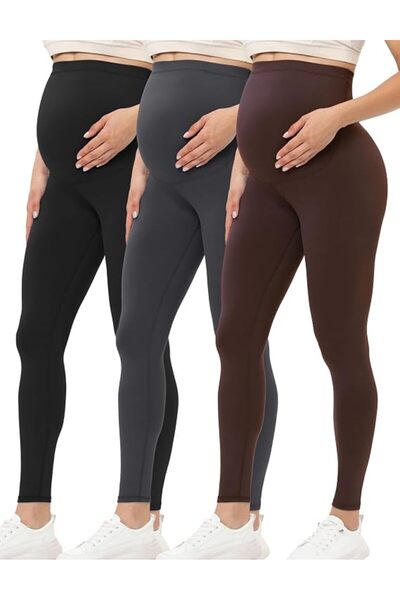 GENERAL Buttergene Women's Maternity Leggings Over The Belly Maternity Yoga P...