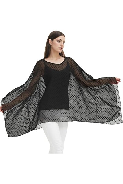 GENERAL Wiiiwish Women's Loose Solid Long Batwing Sheer Chiffon Caftan Wrap P...