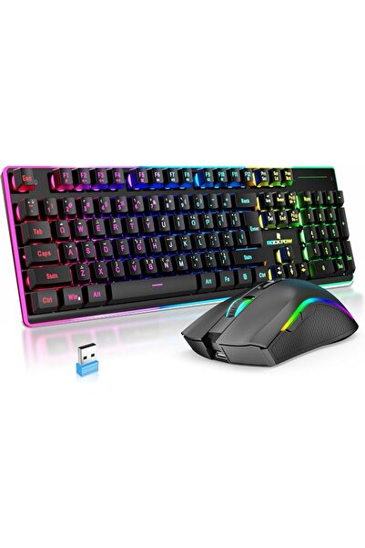 GENERAL كيبورد ألعاب سلكي صغير 60% بإضاءة خلفية RGB، تصميم صغير للغاية ومضاد ...