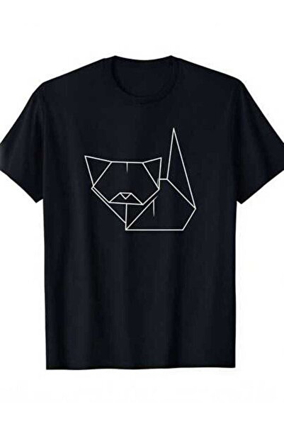 23ERVA Geometric Design, Women's Origami Animal Pattern, Pure Cotton T-Shirt,...