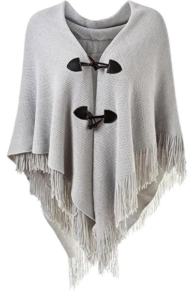 TBSCWYF Women's Faux Fur Knitted Poncho Cape with Hood Warm Cape Cardigan Sto...
