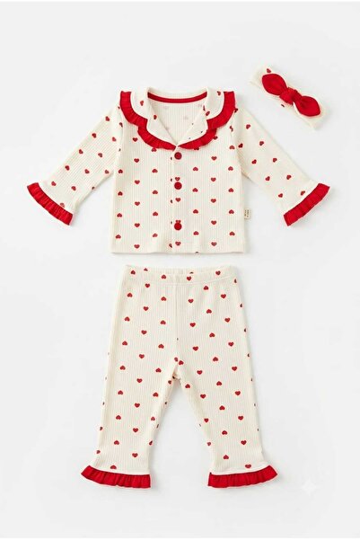 Beniizle Bandana Long Sleeve Shirt Collar Girls' Pajama Set