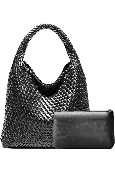 GENERAL Woven Bag Purses and Handbags, Woven Vegan Leather Bag For Women, Wov...