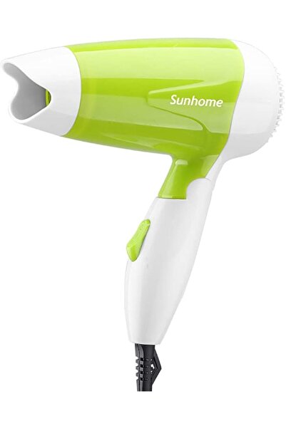 Sunhome مجفف شعر صغير قابل للطي للسفر بقوة 1200 واط، فضي/أسود