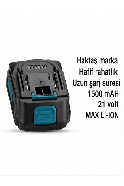 haktaş 21V 1.5 Ah Çift Bataryalı Şarj Cihazlı Set – Şarjlı Budama Makası ve Matkap Uyumlu