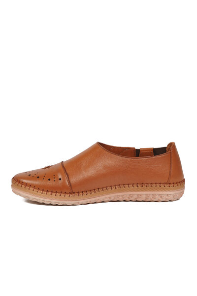 Voyager Taba Anatomical Genuine Leather Side Elastic Women's Casual Shoes Z184 Z