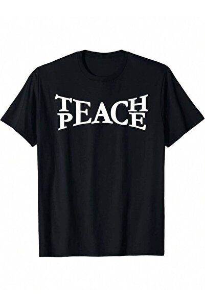 4Car تي شيرت بطبعة "Teach Peace" للرجال والنساء - 100% قطن 180 جرامًا لكل متر...