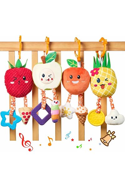 OrangeLife OR OR TU Baby Toys 0 3 6 9 12 months Pram Chain with 4pcs Cute Fru...
