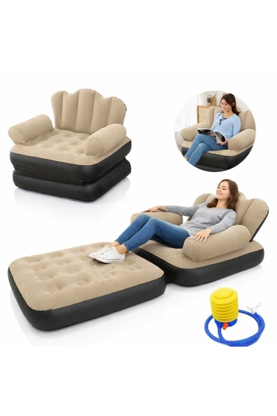 MACVI Fotoliu gonflabil ergonomic 2 în 1 pentru o relaxare confortabilă — Rel...
