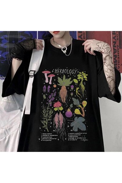 DEEFWEAR Mingalondon Gothic Herbology Unisex Oversize T-Shirt