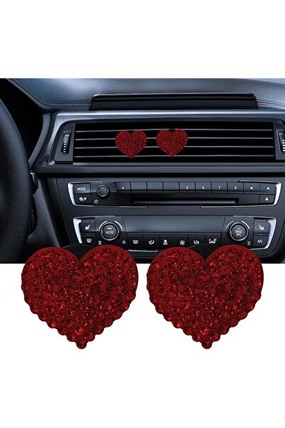 GENERAL Car Diffuser, Car Air Fresheners Vent Clips, Rhinestone Heart Shaped ...