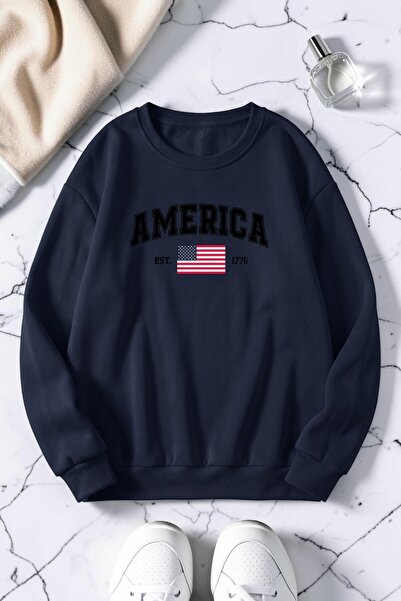 uyguntarz Unisex Printed Crew Neck Sweatshirt