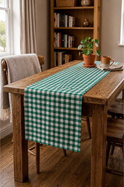 Attolya Checkered Runner, Bohemian Country House Style Checkered Runner, Ging...