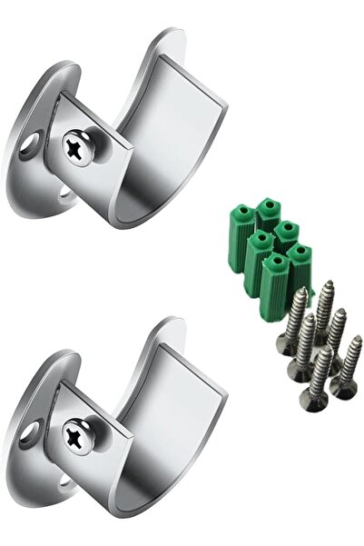 Tazweeq Closet Rod End Support, 2Pcs Stainless Steel Heavy Duty Shower Curtai...