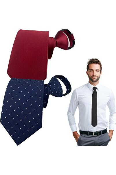 GENERAL [Upgrade] 2 Pcs Zipper Ties for Men, Clip on Ties for Men Adjustable ...
