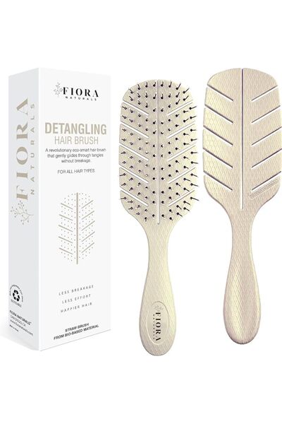 Fiora Naturals Detangler Brush - 100% Bio-Friendly Detangling brush w/Ultra-S...